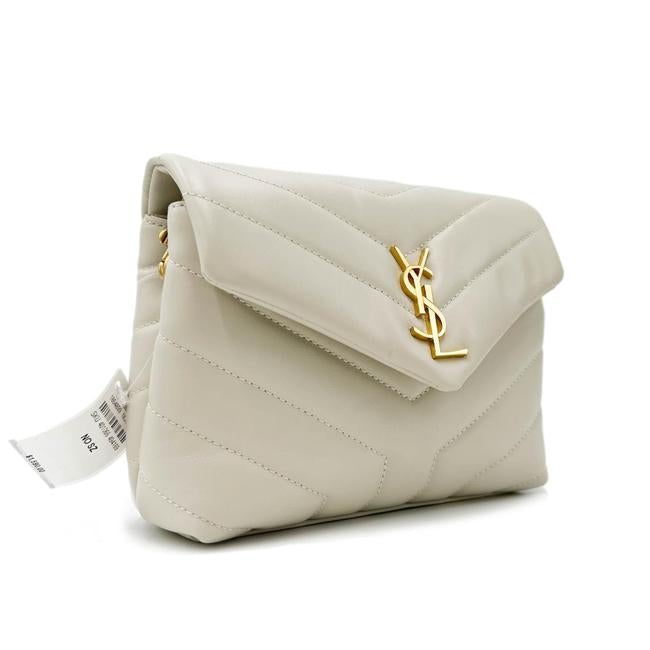 Saint Laurent Monogram Loulou Y Quilted Monogram Toy Ivory Crema Soft White Calfskin Leather Shoulder Bag - image 6
