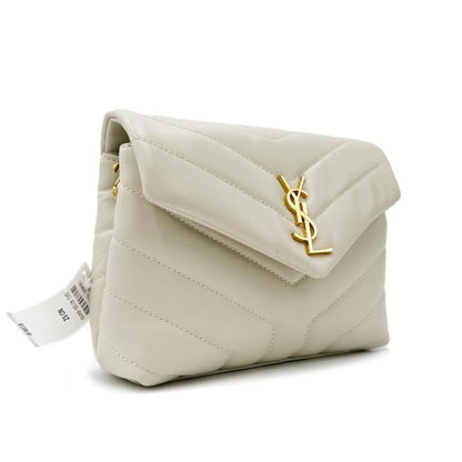 Saint Laurent Monogram Loulou Y Quilted Monogram Toy Ivory Crema Soft White Calfskin Leather Shoulder Bag - image 6