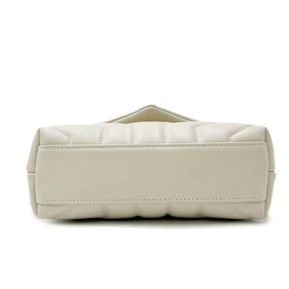 Saint Laurent Monogram Loulou Y Quilted Monogram Toy Ivory Crema Soft White Calfskin Leather Shoulder Bag - image 9
