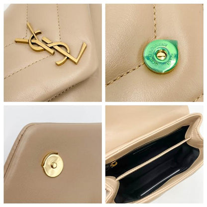 Saint Laurent Monogram Loulou Crossbody Mini Matelasse Beige Leather Shoulder Bag - image 11