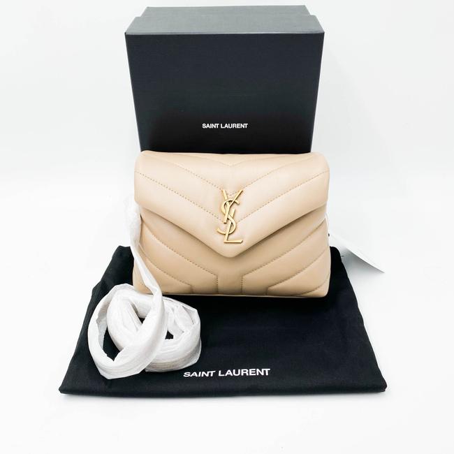 Saint Laurent Monogram Loulou Crossbody Mini Matelasse Beige Leather Shoulder Bag - image 4