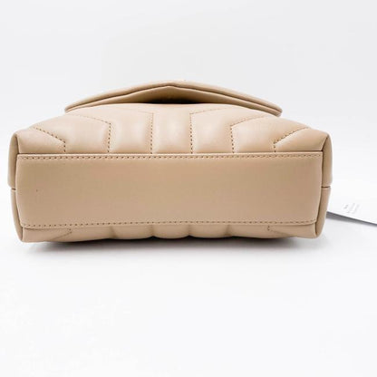 Saint Laurent Monogram Loulou Crossbody Mini Matelasse Beige Leather Shoulder Bag - image 7