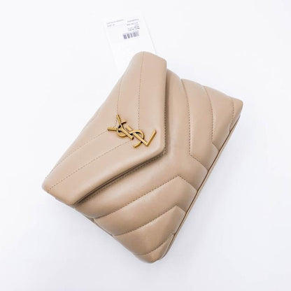 Saint Laurent Monogram Loulou Crossbody Mini Matelasse Beige Leather Shoulder Bag - image 9