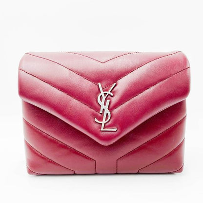 Saint Laurent Monogram Loulou Crossbody Toy Monogram Burgundy Bordeaux Red Leather Shoulder Bag - image 3