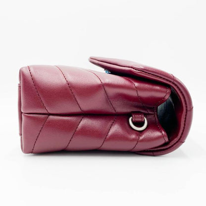 Saint Laurent Monogram Loulou Crossbody Toy Monogram Burgundy Bordeaux Red Leather Shoulder Bag - image 6