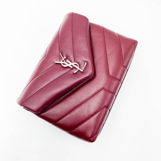 Saint Laurent Monogram Loulou Crossbody Toy Monogram Burgundy Bordeaux Red Leather Shoulder Bag - image 8