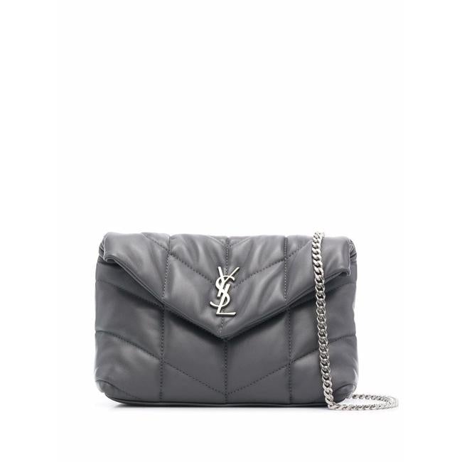 Saint Laurent Monogram Loulou Lou Mini Puffer Grey Leather Shoulder Bag - image 1