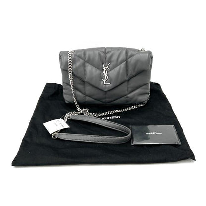 Saint Laurent Monogram Loulou Lou Mini Puffer Grey Leather Shoulder Bag - image 3