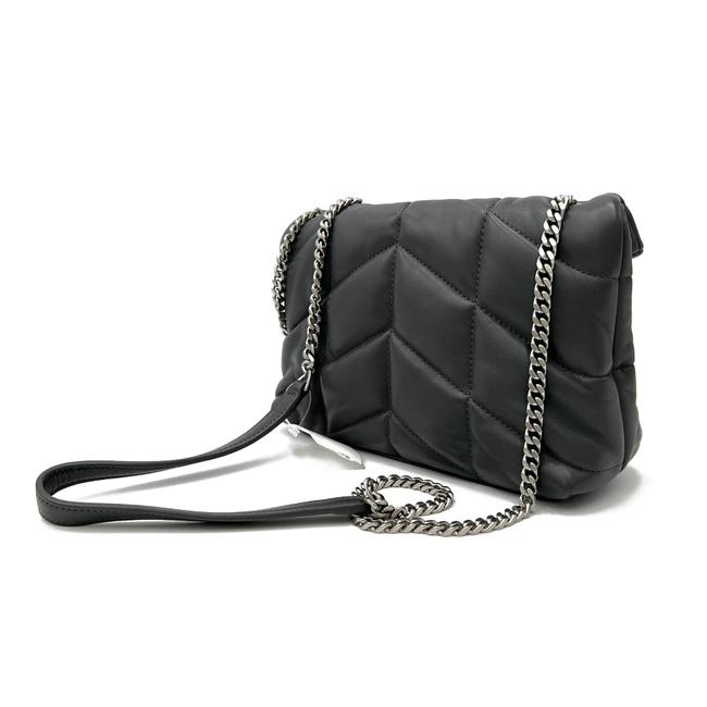 Saint Laurent Monogram Loulou Lou Mini Puffer Grey Leather Shoulder Bag - image 6
