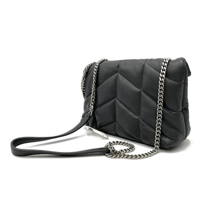 Saint Laurent Monogram Loulou Lou Mini Puffer Grey Leather Shoulder Bag - image 6