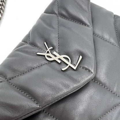 Saint Laurent Monogram Loulou Lou Mini Puffer Grey Leather Shoulder Bag - image 8