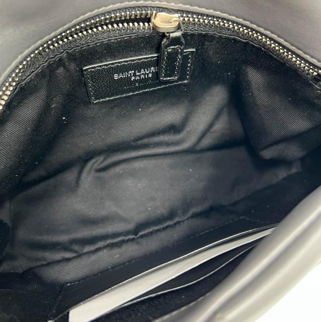 Saint Laurent Monogram Loulou Lou Mini Puffer Grey Leather Shoulder Bag - image 10