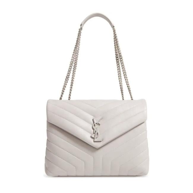 Saint Laurent Monogram Loulou Medium Matelasse Grey Leather Shoulder Bag - image 1