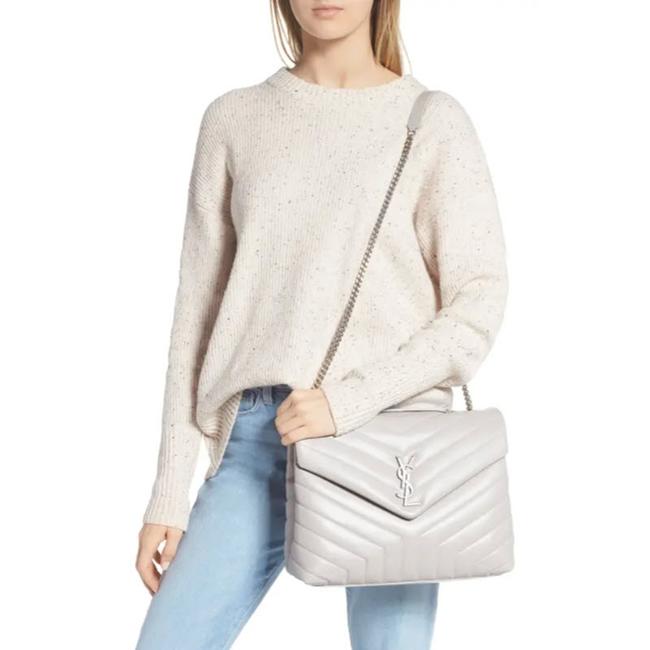 Saint Laurent Monogram Loulou Medium Matelasse Grey Leather Shoulder Bag - image 2