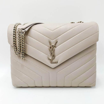 Saint Laurent Monogram Loulou Medium Matelasse Grey Leather Shoulder Bag - image 3