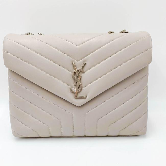 Saint Laurent Monogram Loulou Medium Matelasse Grey Leather Shoulder Bag - image 5