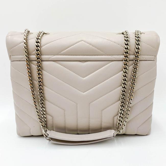 Saint Laurent Monogram Loulou Medium Matelasse Grey Leather Shoulder Bag - image 6