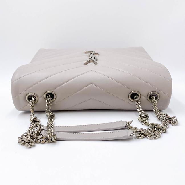 Saint Laurent Monogram Loulou Medium Matelasse Grey Leather Shoulder Bag - image 8