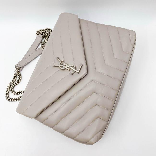 Saint Laurent Monogram Loulou Medium Matelasse Grey Leather Shoulder Bag - image 9