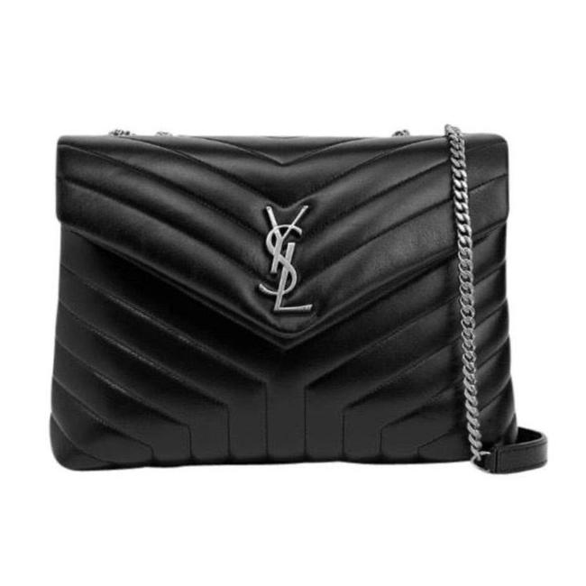 Saint Laurent Monogram Loulou Medium Quilted Leather Black Shoulder Bag - photo 1