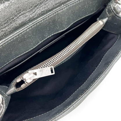 Saint Laurent Monogram Loulou Metallic Calfskin Monogram Small Chain Grey Leather Cross Body Bag - image 11