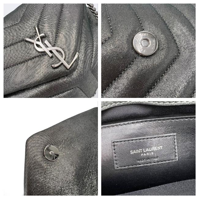 Saint Laurent Monogram Loulou Metallic Calfskin Monogram Small Chain Grey Leather Cross Body Bag - image 10