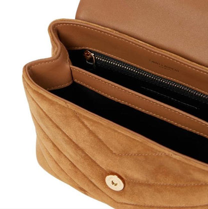 Saint Laurent Monogram Loulou Monogram Toy Quilted Brown Suede Leather Cross Body Bag - photo 3