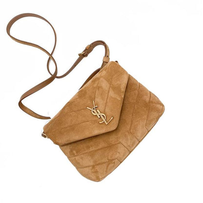 Saint Laurent Monogram Loulou Monogram Toy Quilted Brown Suede Leather Cross Body Bag - photo 8
