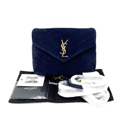 Saint Laurent Monogram Loulou Navy 2021 Blue Suede Leather Cross Body Bag - photo 4