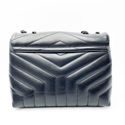 Saint Laurent Monogram Loulou Noir Calfskin Y Quilted Monogram Small Chain Satchel Black Leather Tote - image 6