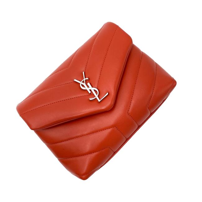 Saint Laurent Monogram Loulou Orange Leather Cross Body Bag - photo 8