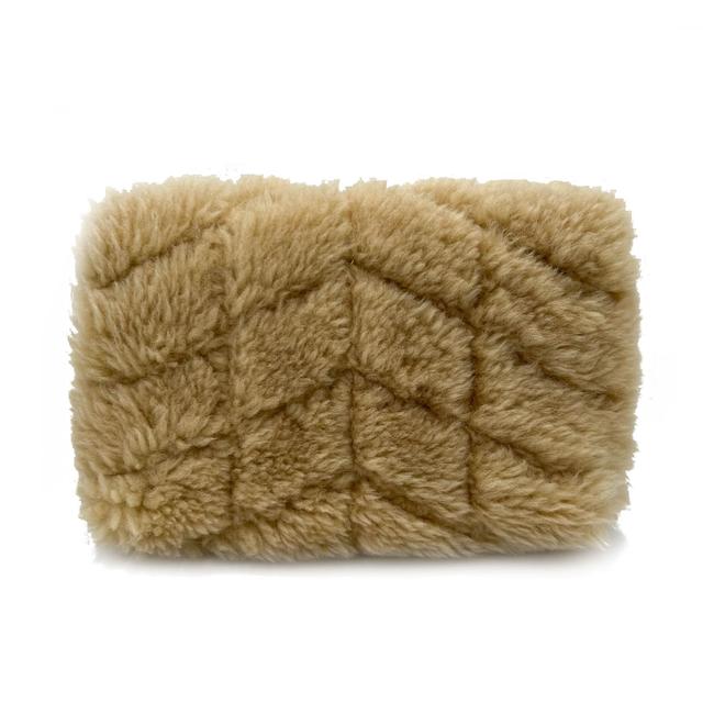 Saint Laurent Monogram Loulou Puffer Small Quilted Pouch Beige Shearling Wool Clutch - photo 6