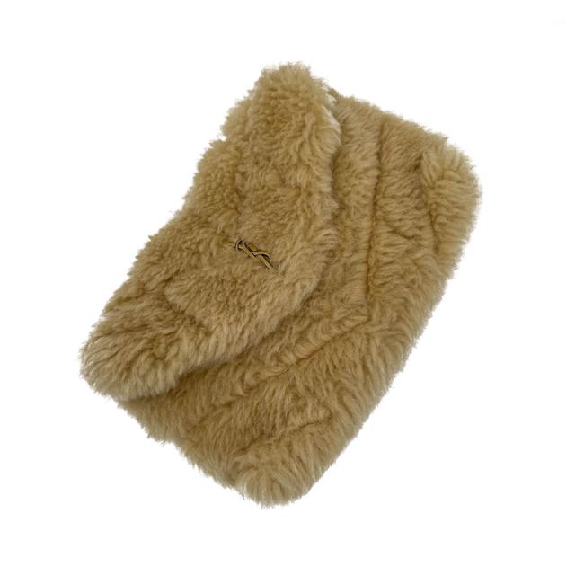 Saint Laurent Monogram Loulou Puffer Small Quilted Pouch Beige Shearling Wool Clutch - photo 8