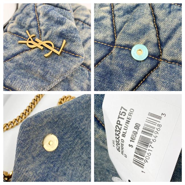 Saint Laurent Monogram Loulou Quilted Mini Puffer Monogram Chain Satchel Rodeo Blue Denim Shoulder Bag - image 11