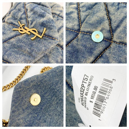 Saint Laurent Monogram Loulou Quilted Mini Puffer Monogram Chain Satchel Rodeo Blue Denim Shoulder Bag - image 11