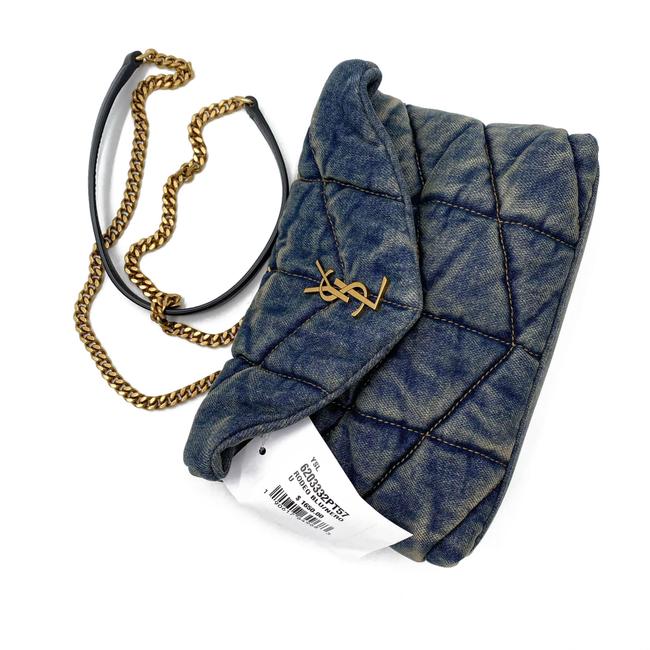 Saint Laurent Monogram Loulou Quilted Mini Puffer Monogram Chain Satchel Rodeo Blue Denim Shoulder Bag - image 8