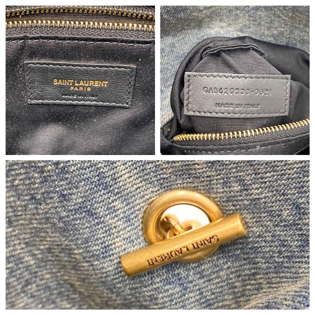 Saint Laurent Monogram Loulou Quilted Mini Puffer Monogram Chain Satchel Rodeo Blue Denim Shoulder Bag - image 10