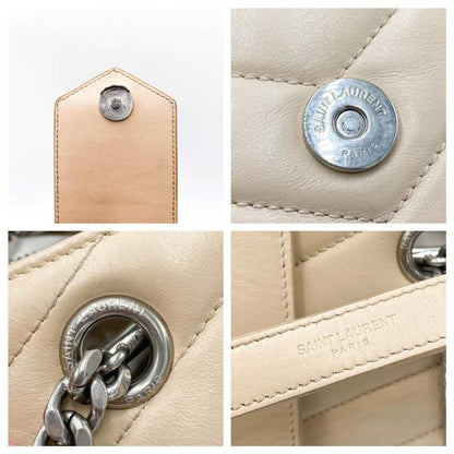 Saint Laurent Monogram Loulou Quilted Monogram Large Shopper Nude Powder Beige Calfskin Leather Tote - image 11
