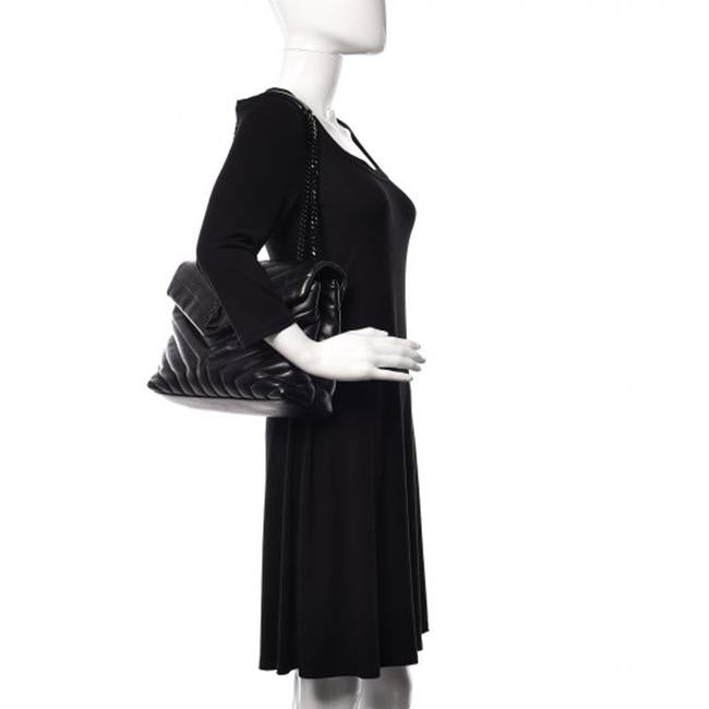 Saint Laurent Monogram Loulou Quilted Monogram Medium Chain Satchel Black Calfskin Leather Shoulder Bag - image 2