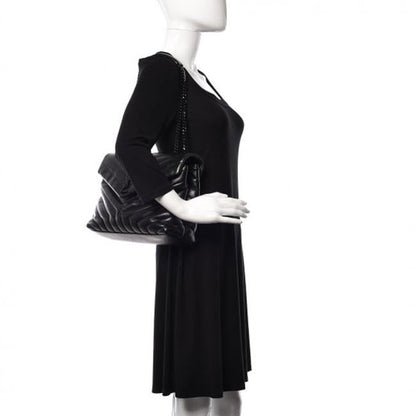 Saint Laurent Monogram Loulou Quilted Monogram Medium Chain Satchel Black Calfskin Leather Shoulder Bag - image 2