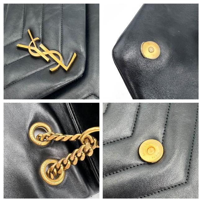 Saint Laurent Monogram Loulou Quilted Monogram Medium Chain Satchel Black Calfskin Leather Shoulder Bag - image 12