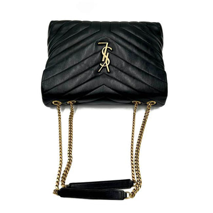 Saint Laurent Monogram Loulou Quilted Monogram Medium Chain Satchel Black Calfskin Leather Shoulder Bag - image 6