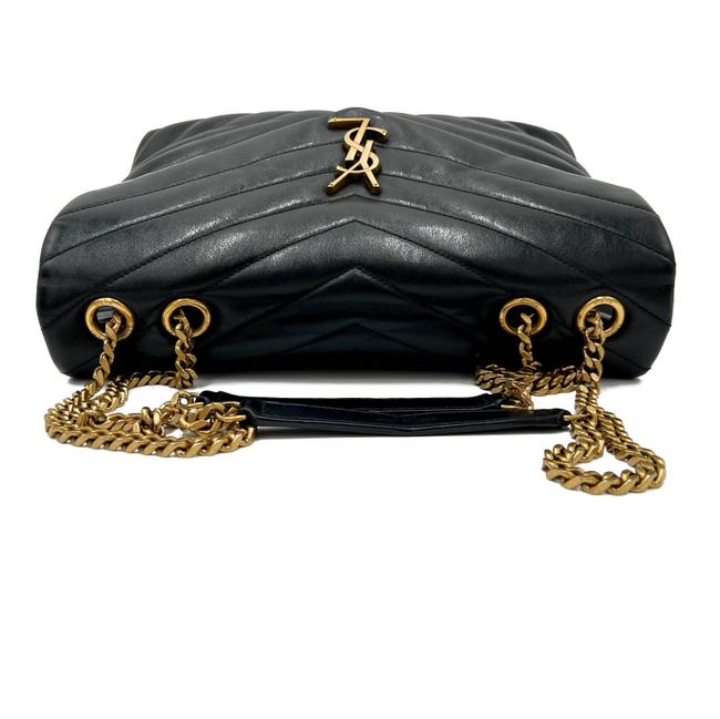Saint Laurent Monogram Loulou Quilted Monogram Medium Chain Satchel Black Calfskin Leather Shoulder Bag - image 7