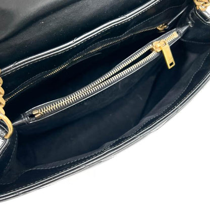 Saint Laurent Monogram Loulou Quilted Monogram Medium Chain Satchel Black Calfskin Leather Shoulder Bag - image 9
