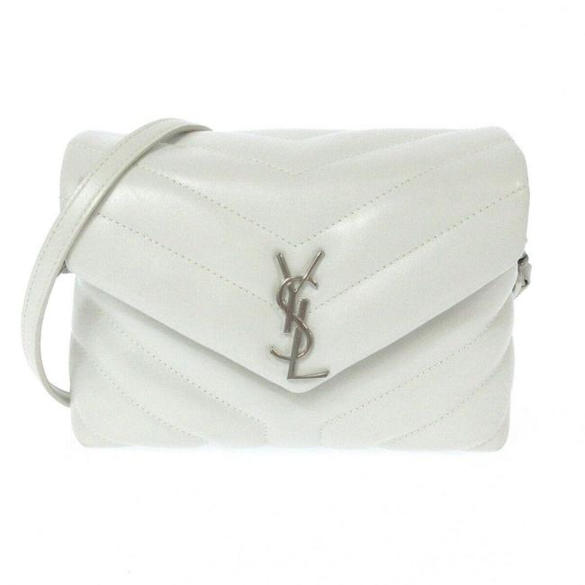 Saint Laurent Monogram Loulou Quilted Monogram Small Chain White Calfskin Leather Shoulder Bag - image 1