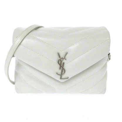 Saint Laurent Monogram Loulou Quilted Monogram Small Chain White Calfskin Leather Shoulder Bag - image 1