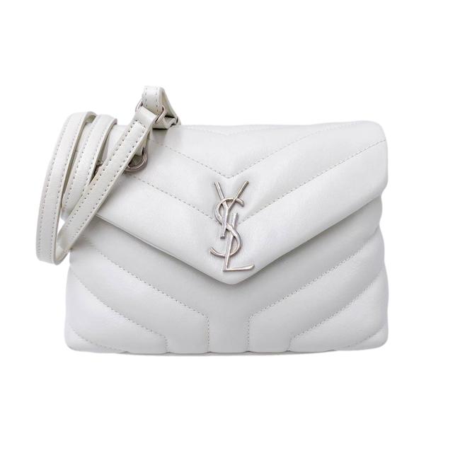 Saint Laurent Monogram Loulou Quilted Monogram Small Chain White Calfskin Leather Shoulder Bag - image 1