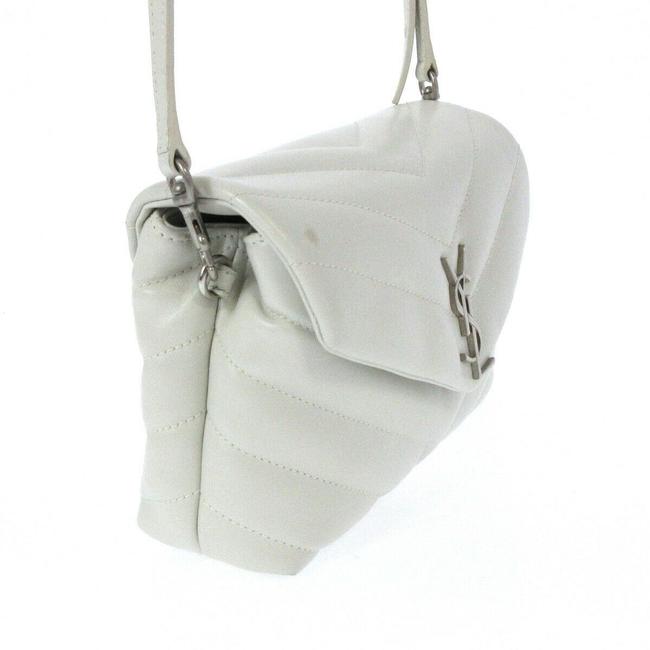 Saint Laurent Monogram Loulou Quilted Monogram Small Chain White Calfskin Leather Shoulder Bag - image 3