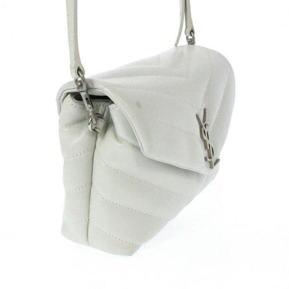 Saint Laurent Monogram Loulou Quilted Monogram Small Chain White Calfskin Leather Shoulder Bag - image 3