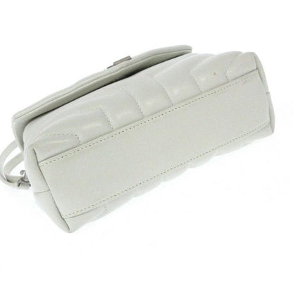Saint Laurent Monogram Loulou Quilted Monogram Small Chain White Calfskin Leather Shoulder Bag - image 4
